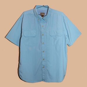 C.E. Schmidt Workwear Blue Short Sleeve Collared Shirt Size XL Mens Button‎ Down